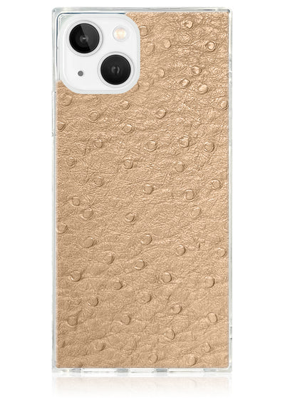 Tan Ostrich SQUARE iPhone Case #iPhone 14