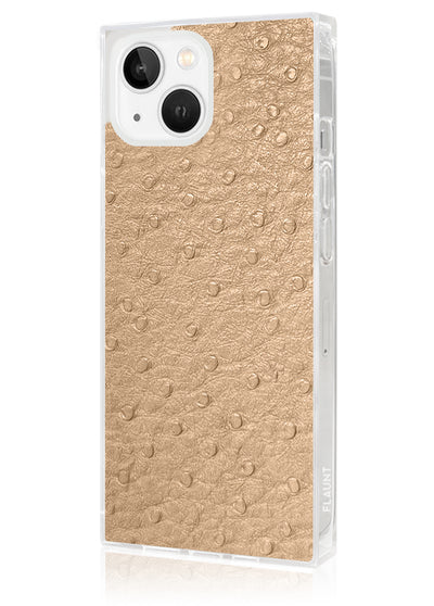 Tan Ostrich SQUARE iPhone Case #iPhone 15 Plus