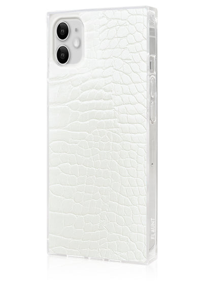 White Crocodile Square iPhone Case #iPhone 11