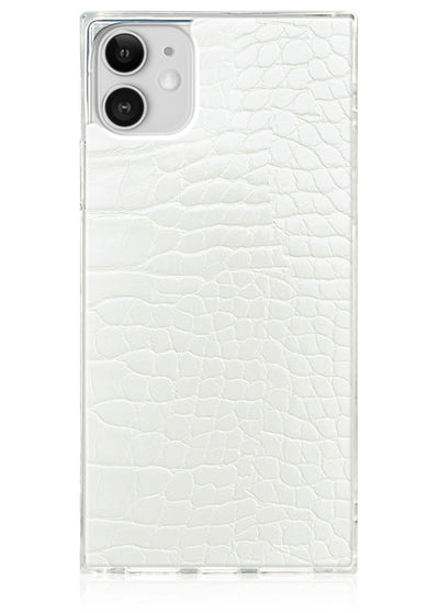 White Crocodile Square iPhone Case #iPhone 11