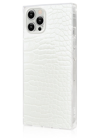 White Crocodile Square iPhone Case #iPhone 12 / iPhone 12 Pro