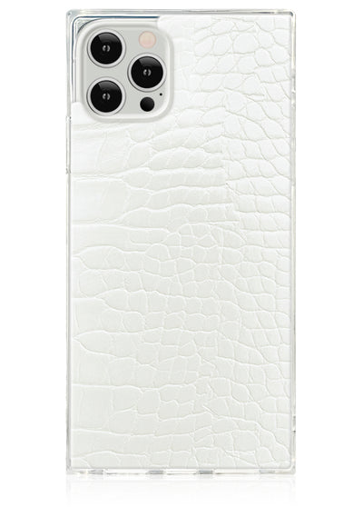 White Crocodile Square iPhone Case #iPhone 12 / iPhone 12 Pro