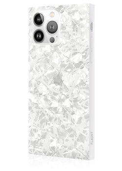 White Pearl Square iPhone Case #iPhone 16 Pro