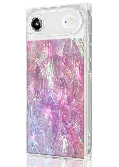Pink Mother of Pearl Square iPhone Case #iPhone Air + MagSafe