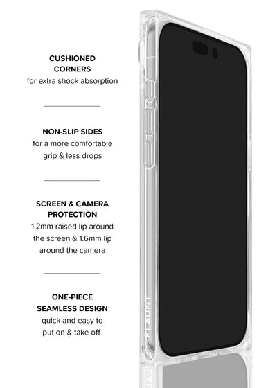 Pink Mother of Pearl Square iPhone Case #iPhone Air + MagSafe