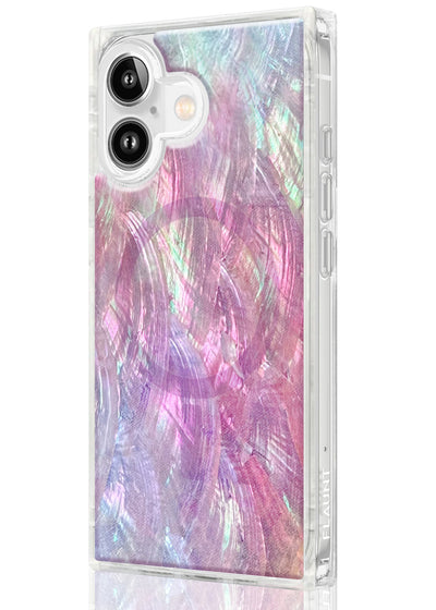 Pink Mother of Pearl Square iPhone Case #iPhone 17 + MagSafe