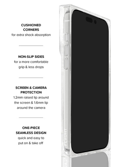 Pink Mother of Pearl Square iPhone Case #iPhone 17 Pro + MagSafe