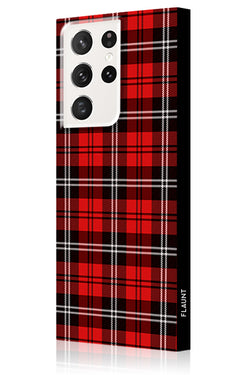 Red Plaid Square Galaxy Case #Galaxy S23 Ultra