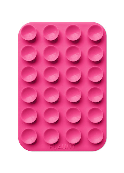 Neon pink rectangular mount with 24 suction cups arranged in a grid pattern.