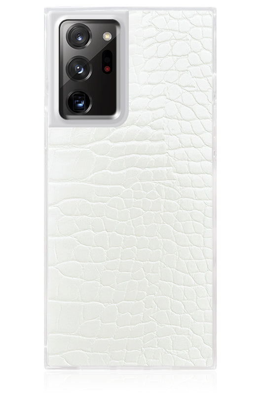 Flaunt - White Crocodile Faux Leather Square iPhone Case - Yellow/Neon - Phone Case