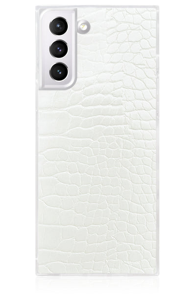 White Crocodile Square Samsung Galaxy Case #Galaxy S21