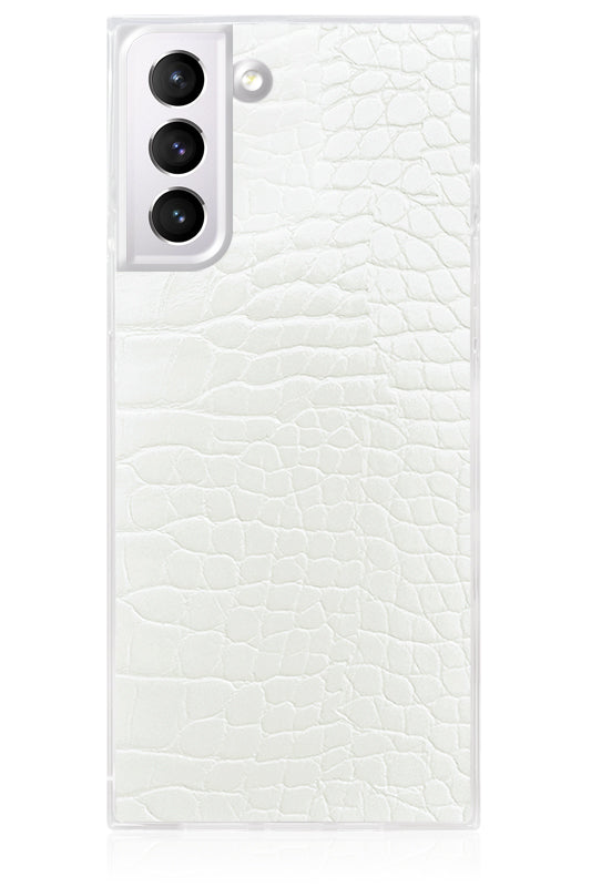 White Crocodile Faux Leather SQUARE® Galaxy Case | The