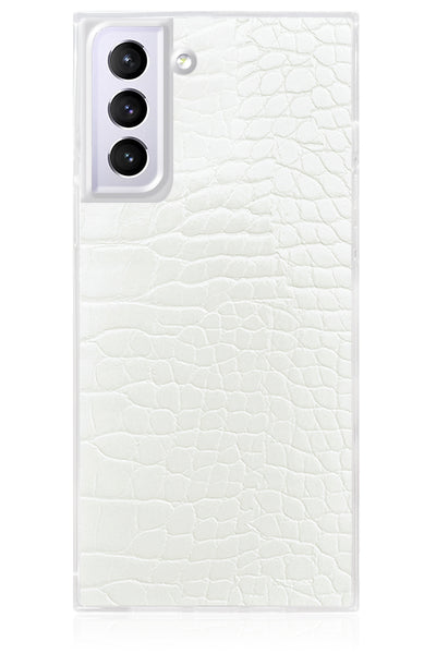 White Crocodile Square Samsung Galaxy Case #Galaxy S22 Plus