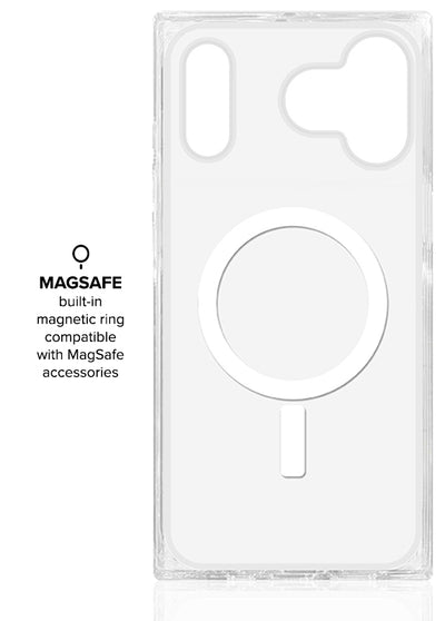White Crocodile Square iPhone Case #iPhone 17 Pro Max + MagSafe