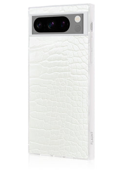 White Crocodile SQUARE Google Pixel Case #Pixel 8 Pro