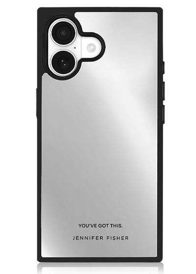 FLAUNT x Jennifer Fisher - SQUARE Silver Metallic Mirror iPhone Case #iPhone 17 + MagSafe