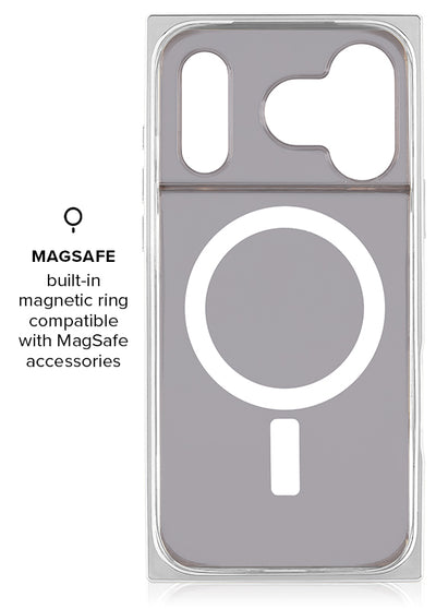SQUARE Chromed Silver Faux Croc iPhone Case #iPhone 17 Pro + MagSafe