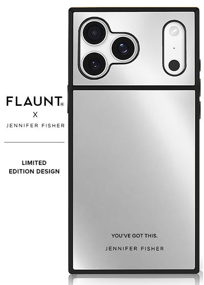 FLAUNT x Jennifer Fisher - SQUARE Silver Metallic Mirror iPhone Case #iPhone 18 Pro Max + MagSafe / iPhone 17 Pro Max + MagSafe, iPhone 18 Pro + MagSafe / iPhone 17 Pro + MagSafe