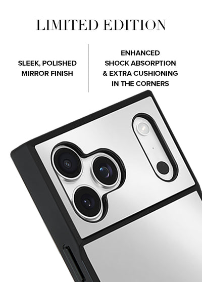 FLAUNT x Jennifer Fisher - SQUARE Silver Metallic Mirror iPhone Case #iPhone 18 Pro Max + MagSafe / iPhone 17 Pro Max + MagSafe, iPhone 18 Pro + MagSafe / iPhone 17 Pro + MagSafe