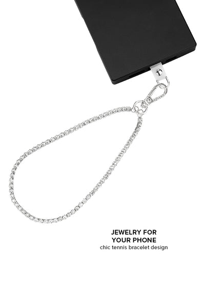 Silver Tennis Chain Phone Charm