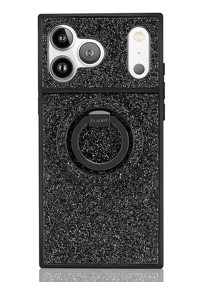 Black Crystal Elegance Premium Metallic MagSafe Phone Ring Stand (Works with MagSafe Cases Only)