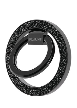 Black Crystal Elegance Premium Metallic MagSafe Phone Ring Stand (Works with MagSafe Cases Only)