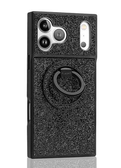 Black Crystal Elegance Premium Metallic MagSafe Phone Ring Stand (Works with MagSafe Cases Only)