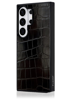 Black Crocodile Square Galaxy Case #Galaxy S26 Ultra
