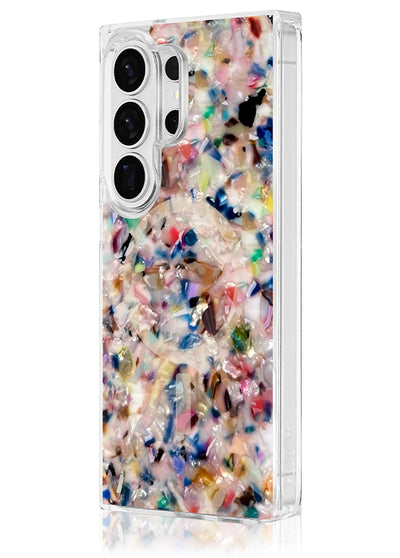 Rainbow Confetti Tortoise Shell SQUARE Galaxy Case #Galaxy S26 Ultra + Magnet (for MagSafe Accessories)