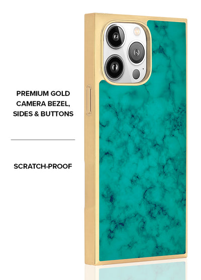 Gilded Turquoise SQUARE iPhone Case #iPhone 15 Pro Max + MagSafe,iPhone 15 Pro + MagSafe,iPhone 14 Pro Max + MagSafe,iPhone 14 Pro + MagSafe,iPhone 13 Pro Max + MagSafe,iPhone 13 Pro + MagSafe