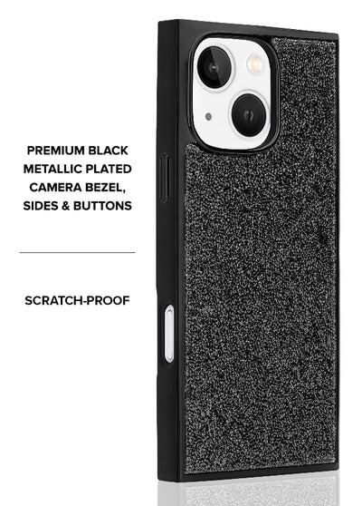 Black Crystal Elegance SQUARE iPhone Case #iPhone 15 + MagSafe,iPhone 15 Plus + MagSafe,iPhone 16e/14/13 + MagSafe,iPhone 14 Plus + MagSafe