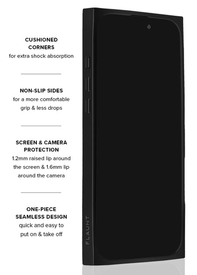 Black Crystal Elegance SQUARE iPhone Case #iPhone 15 + MagSafe,iPhone 15 Plus + MagSafe,iPhone 16e/14/13 + MagSafe,iPhone 14 Plus + MagSafe