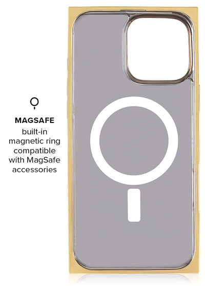 Gilded Onyx Elegance SQUARE iPhone Case #iPhone 15 Pro Max + MagSafe,iPhone 15 Pro + MagSafe