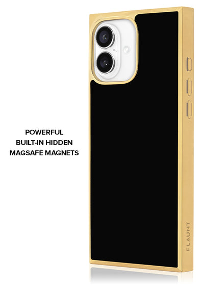 Gilded Onyx Elegance SQUARE iPhone Case #iPhone 16 + MagSafe