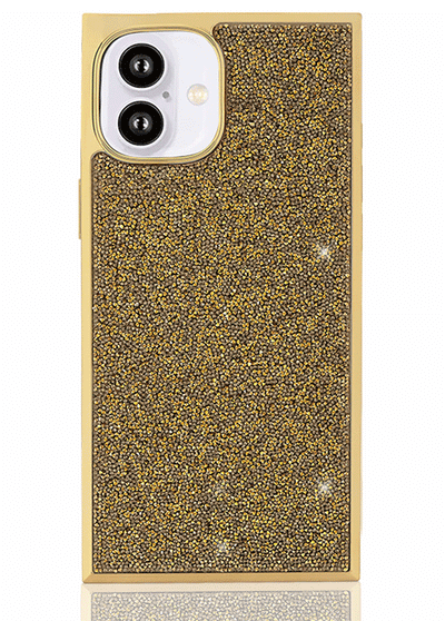 Gold Crystal Elegance SQUARE iPhone Case #iPhone 16 Plus + MagSafe,iPhone 16 + MagSafe
