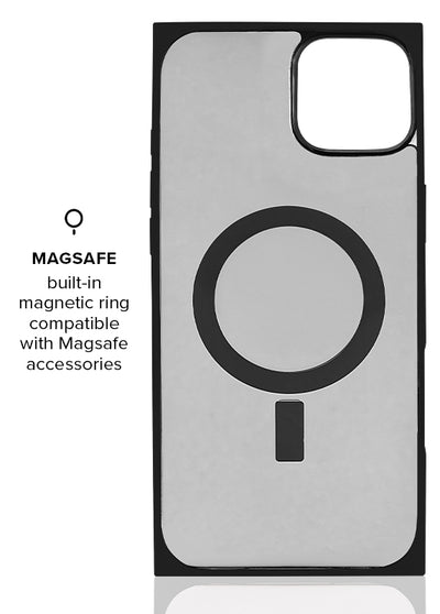 Black Crystal Elegance SQUARE iPhone Case #iPhone 16 + MagSafe,iPhone 16 Plus + MagSafe