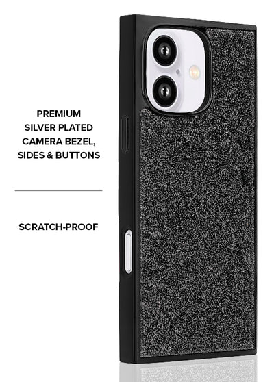 Black Crystal Elegance SQUARE iPhone Case #iPhone 16 + MagSafe,iPhone 16 Plus + MagSafe
