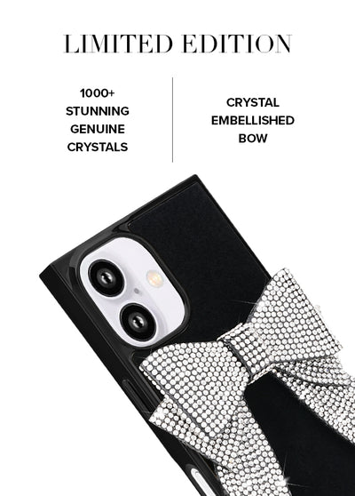 Black Velvet Bow Brilliance SQUARE iPhone Case #iPhone 16 Plus,iPhone 16