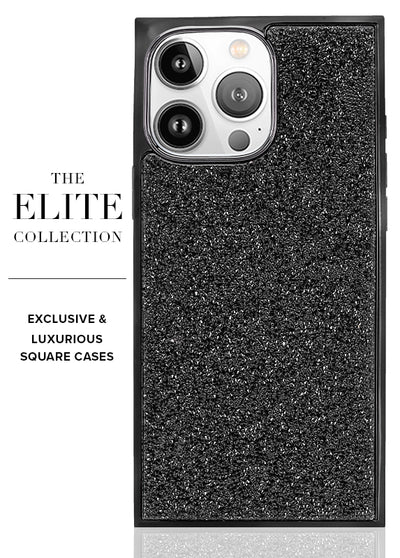 Black Crystal Elegance SQUARE iPhone Case #iPhone 16 Pro Max + MagSafe,iPhone 16 Pro + MagSafe