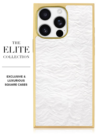 Gilded Pearl Elegance SQUARE iPhone Case #iPhone 16 Pro Max + MagSafe,iPhone 16 Pro + MagSafe
