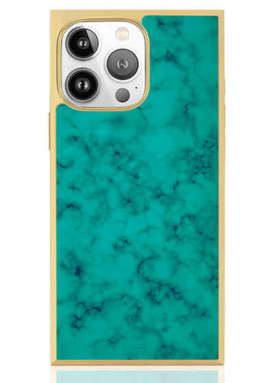 Gilded Turquoise SQUARE iPhone Case #iPhone 16 Pro Max + MagSafe,iPhone 16 Pro + MagSafe