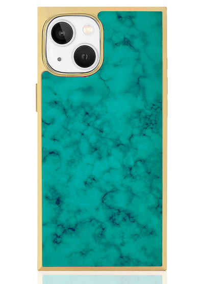 Gilded Turquoise SQUARE iPhone Case #iPhone 16e/14/13 + MagSafe