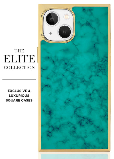 Gilded Turquoise SQUARE iPhone Case #iPhone 17e/16e/14/13 + MagSafe