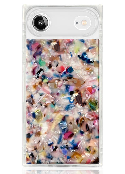 Rainbow Confetti Tortoise SQUARE Phone Case #iPhone Air + MagSafe