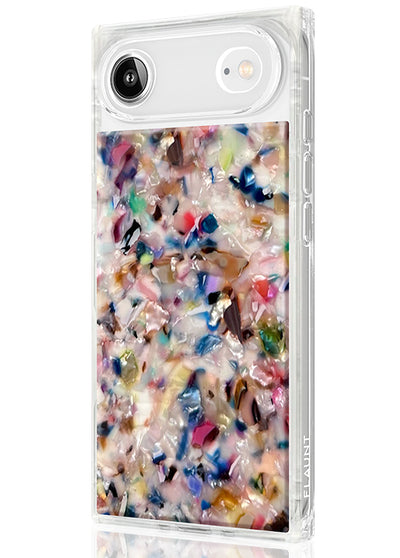 Rainbow Confetti Tortoise SQUARE Phone Case #iPhone Air + MagSafe
