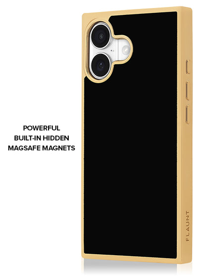 Gilded Onyx Elegance SQUARE iPhone Case #iPhone 17 + MagSafe