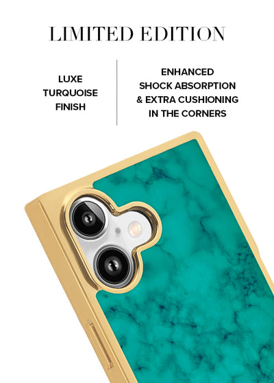 Gilded Turquoise SQUARE iPhone Case #iPhone 17 + MagSafe