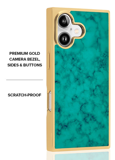 Gilded Turquoise SQUARE iPhone Case #iPhone 17 + MagSafe