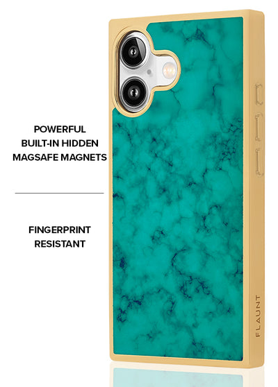 Gilded Turquoise SQUARE iPhone Case #iPhone 17 + MagSafe