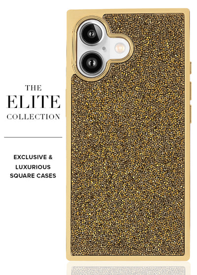 Gold Crystal Elegance SQUARE iPhone Case #iPhone 17 + MagSafe
